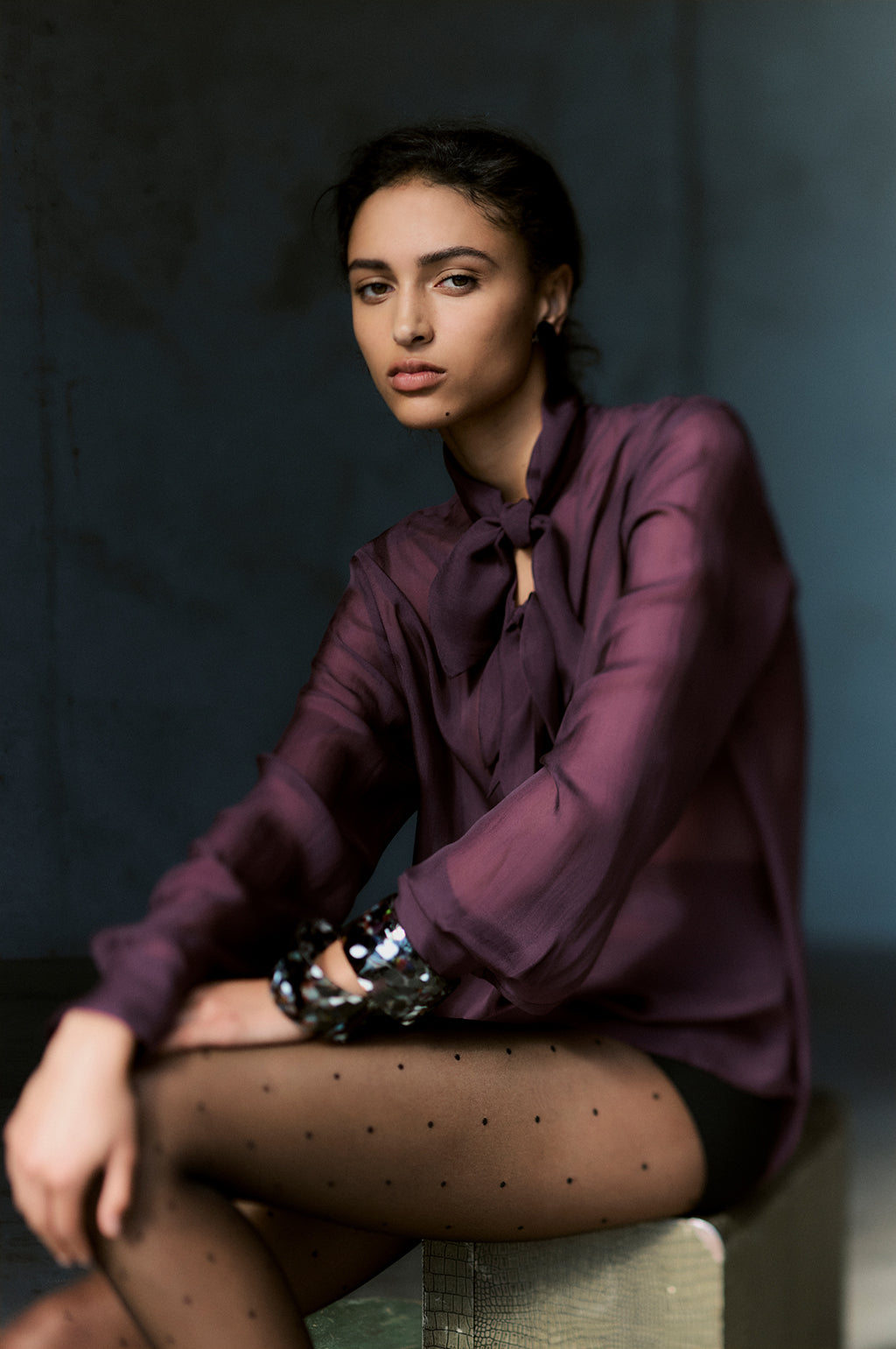 Petite Painters Shirt - Aubergine