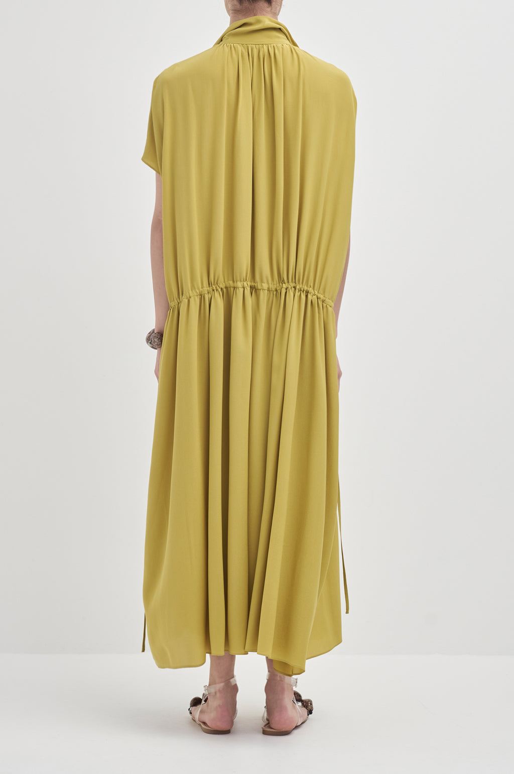Drop Sleeve Painters Dress - Chartreuse