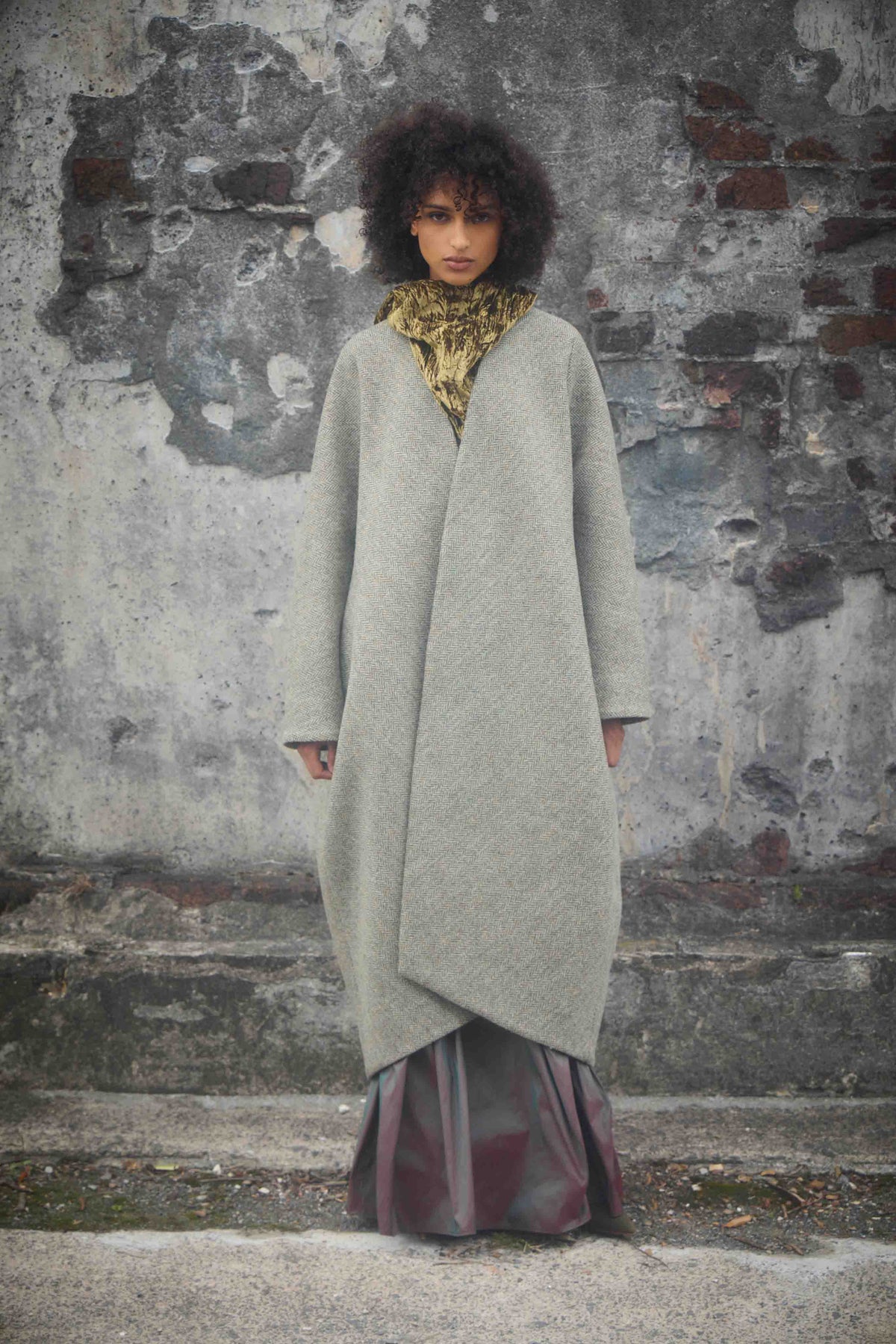 Draped Cocoon Coat - Lewisian Green