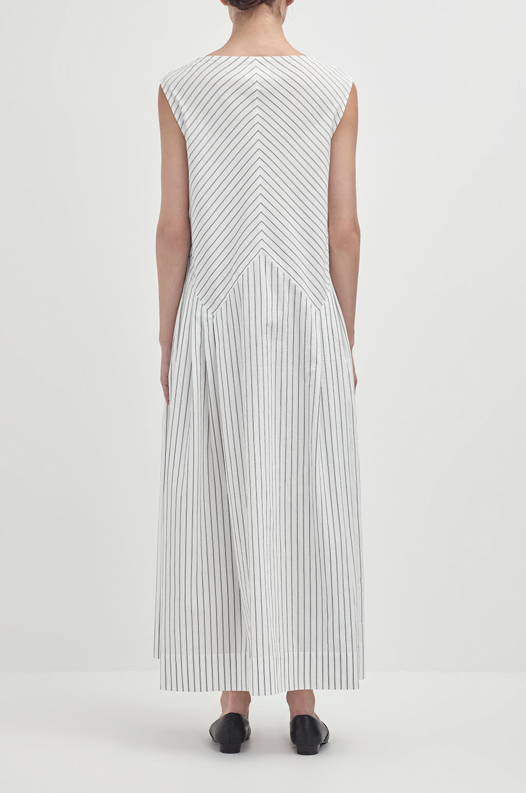 Chevron Stripe Dress - White / Black