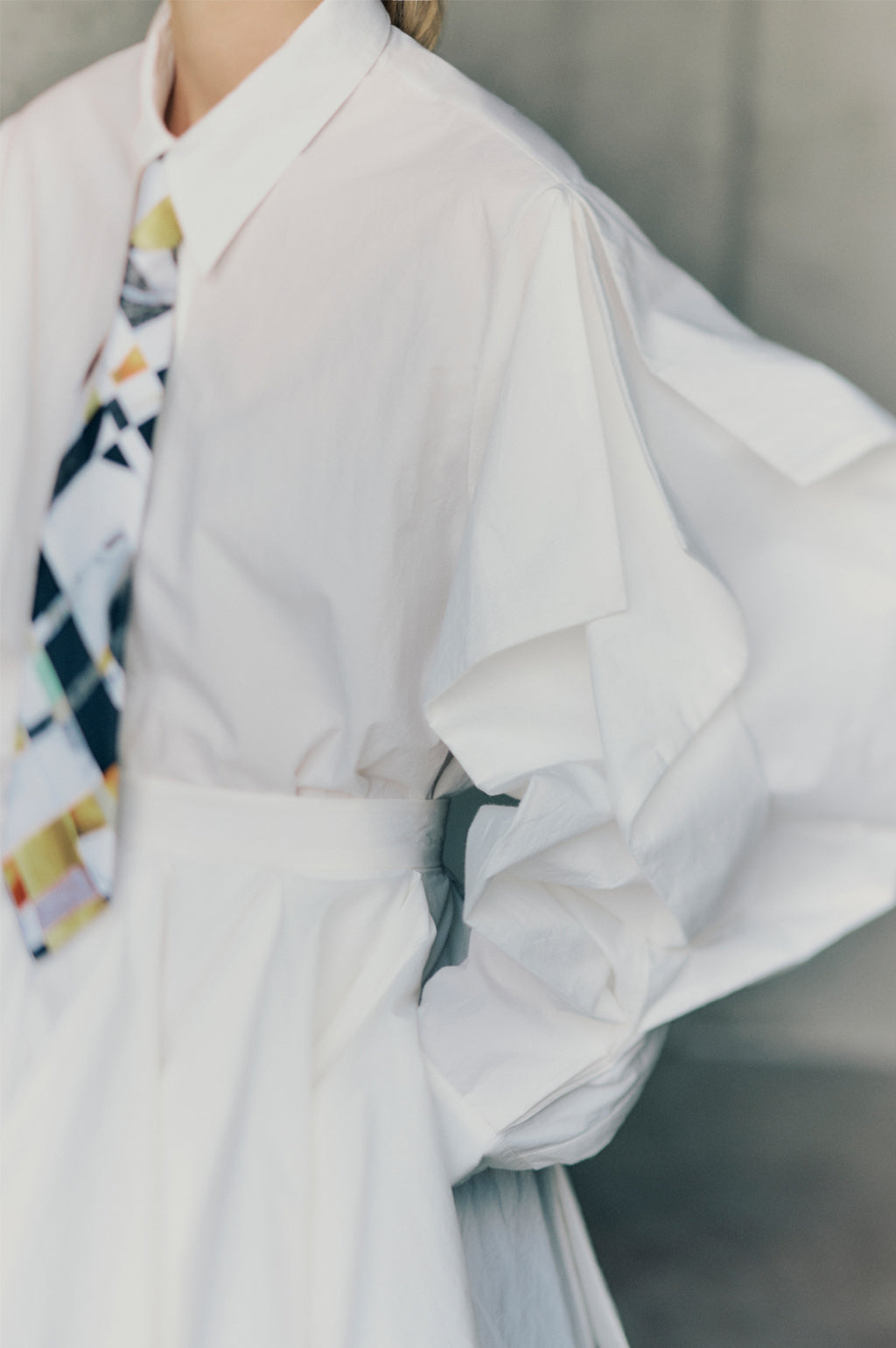 Printed Silk Tie - White Multi