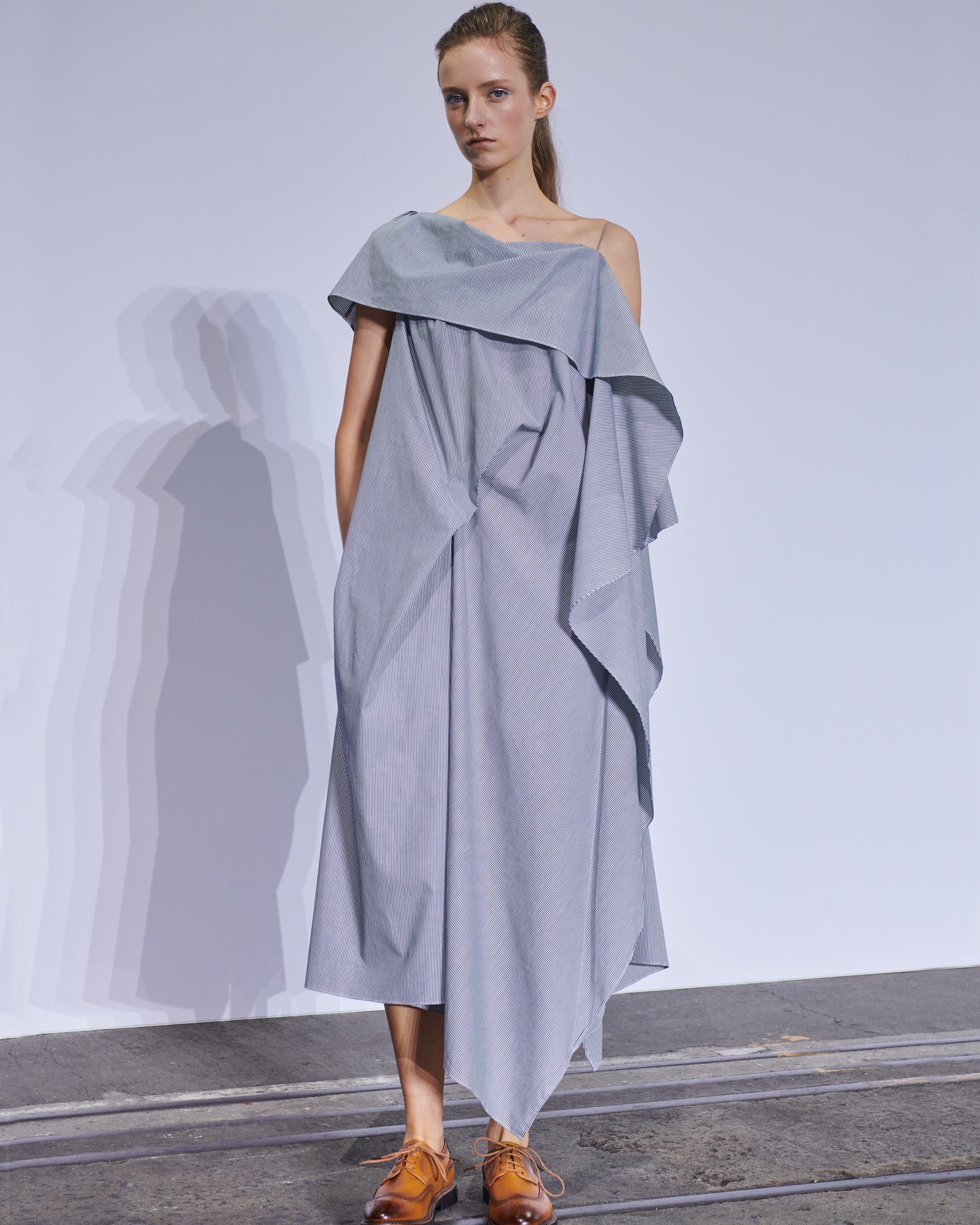 Origami Drape Dress- stripe