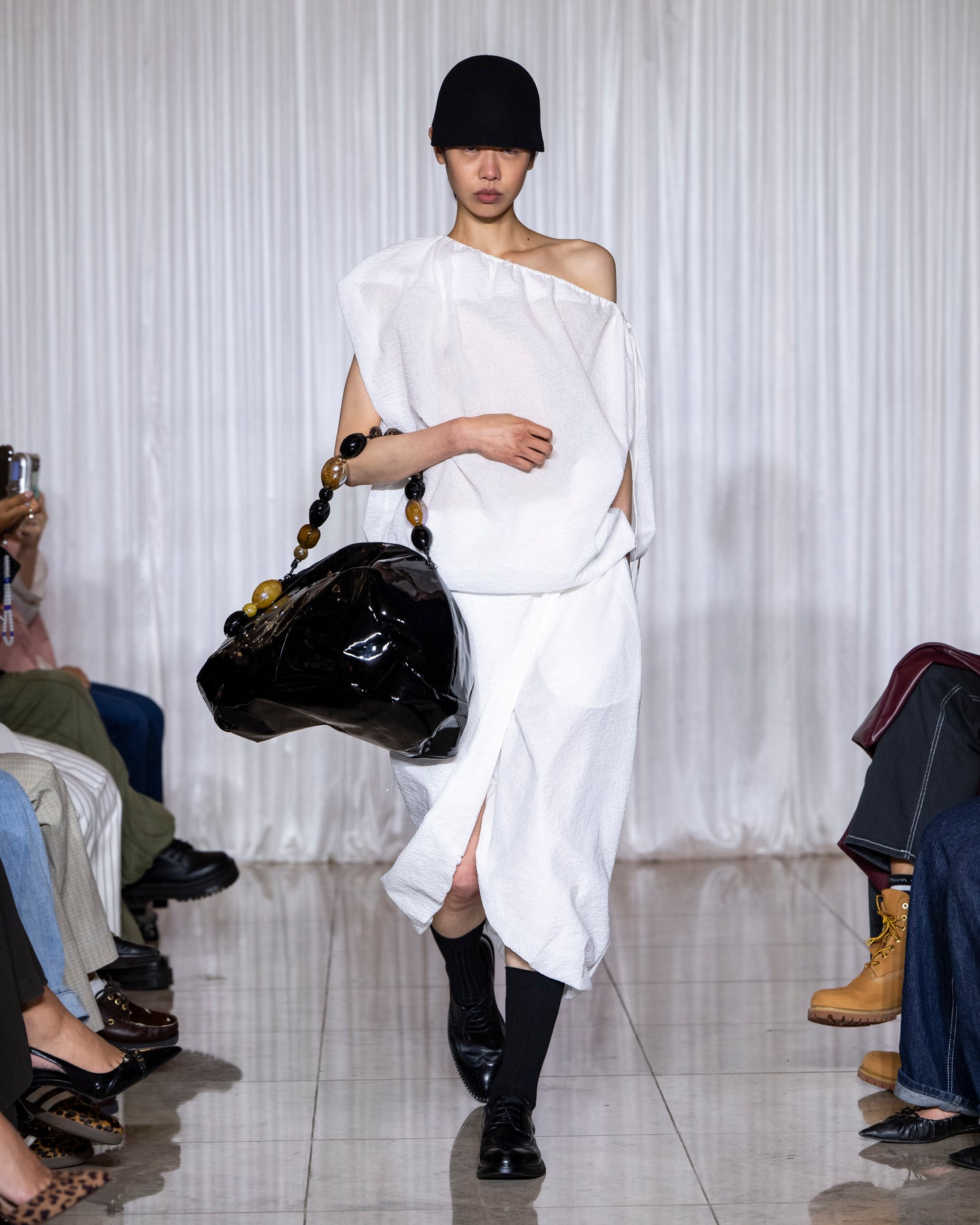 Draw shoulder drape top