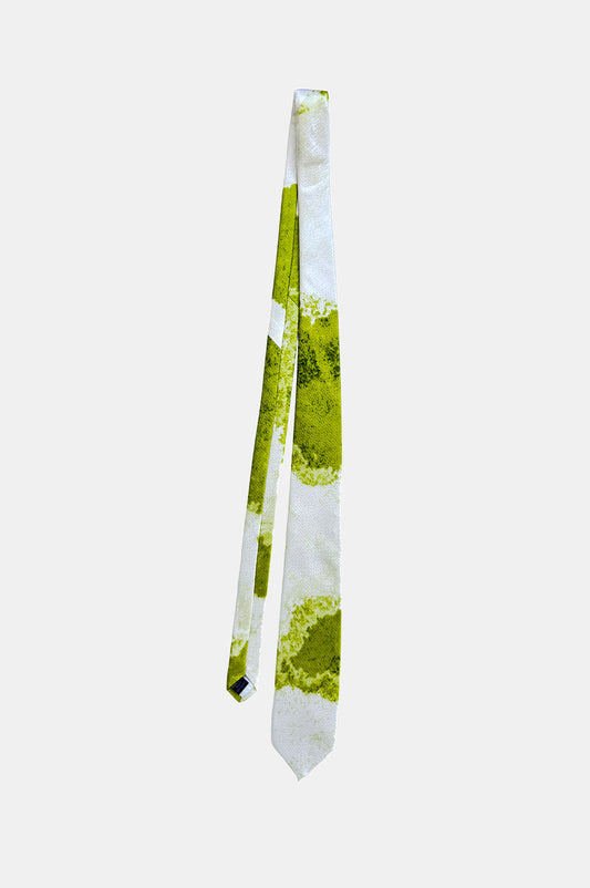 Printed Silk Tie - Chartreuse Sea Foam