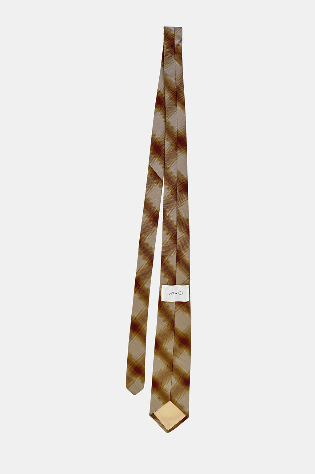 Classic Cotton Tie - Beige Rust Check