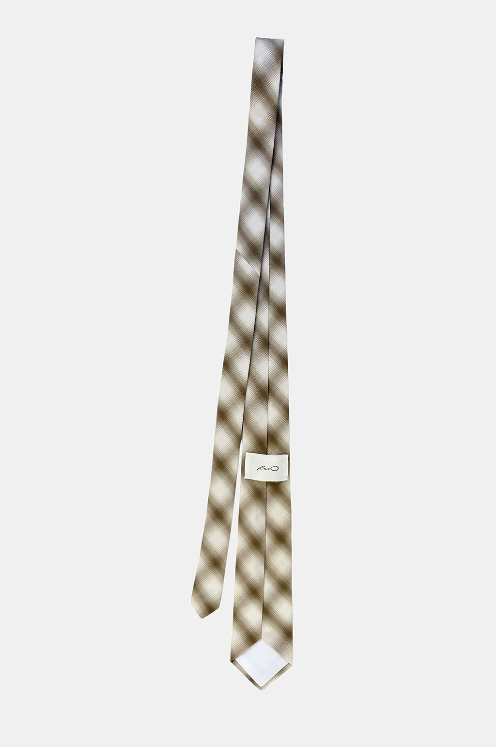 Classic Cotton Tie - Beige Ivory Check