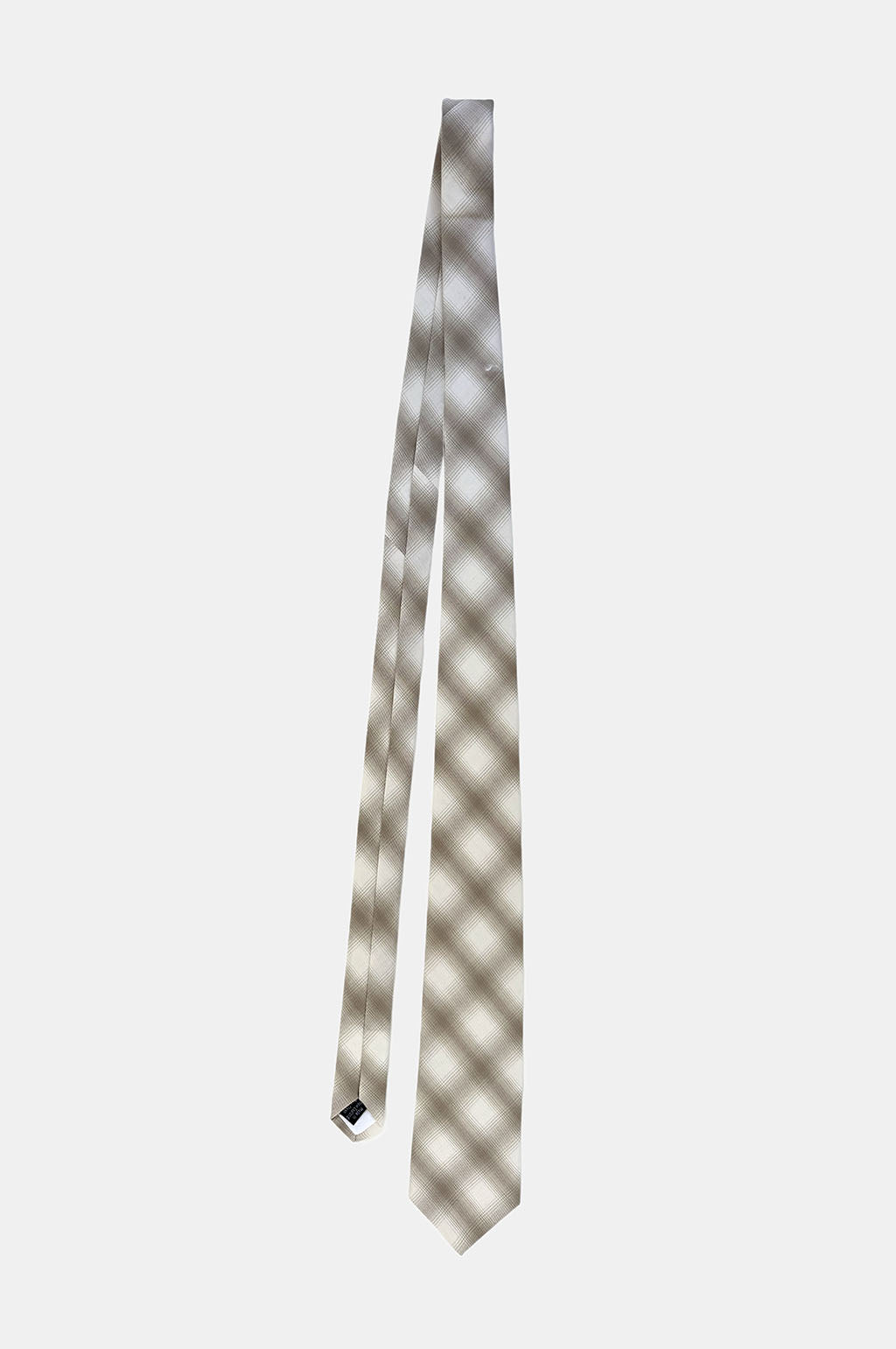 Classic Cotton Tie - Beige Ivory Check