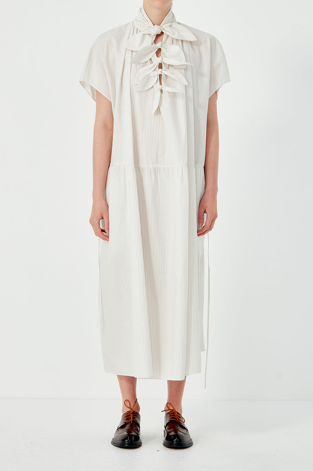 Drop Sleeve Painters Dress - Ecru Rust