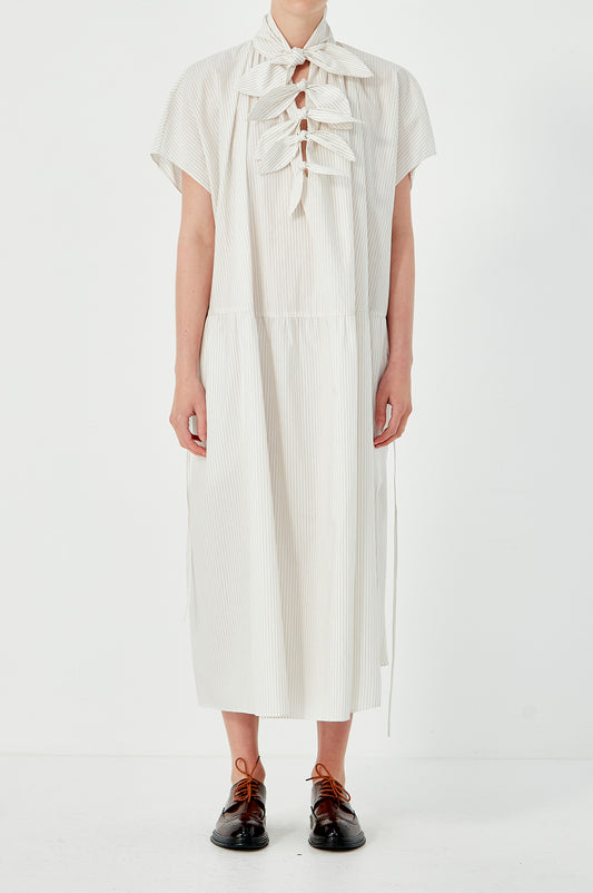 Drop Sleeve Painters Dress - Ecru Rust