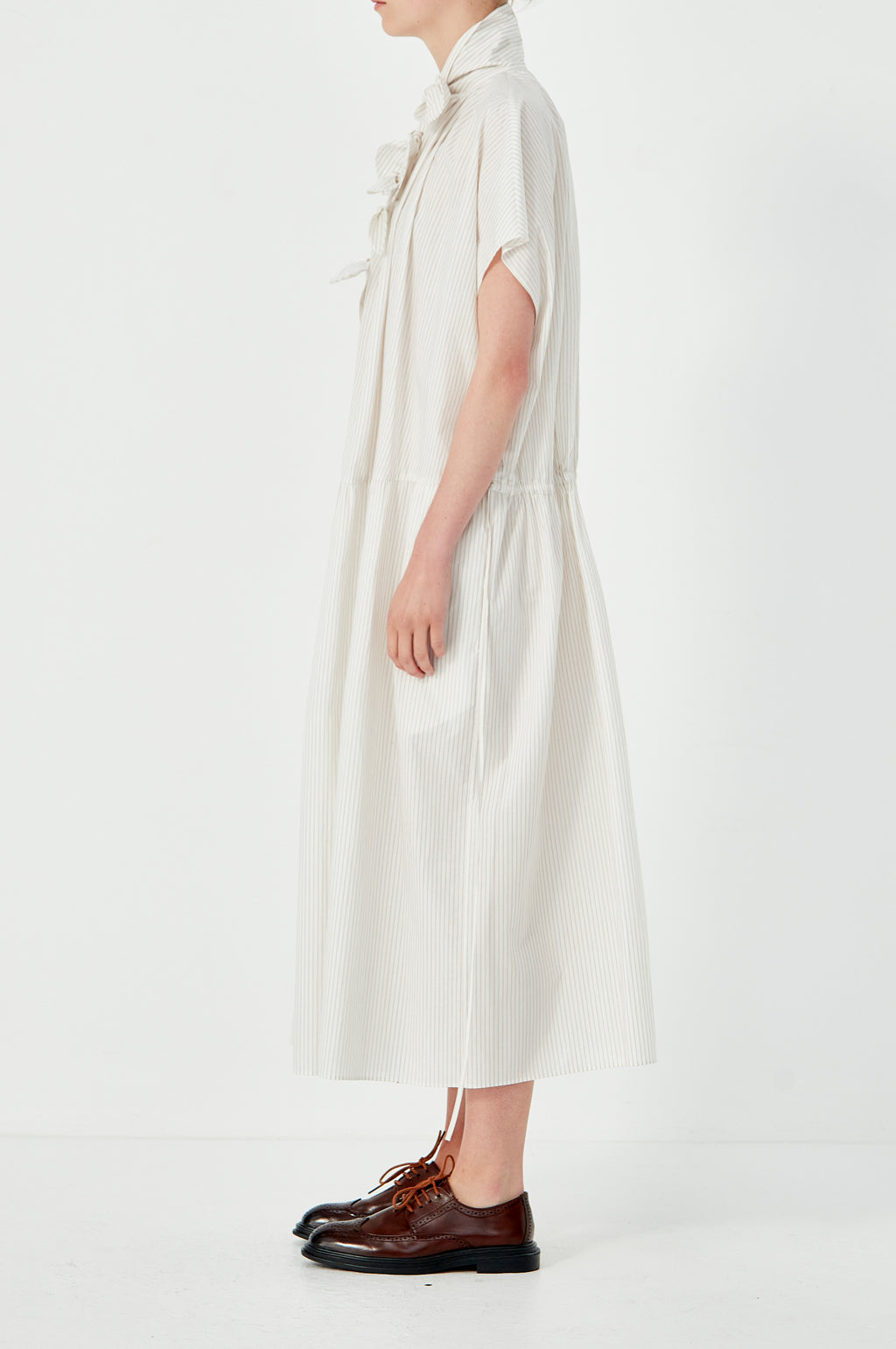 Drop Sleeve Painters Dress - Ecru Rust