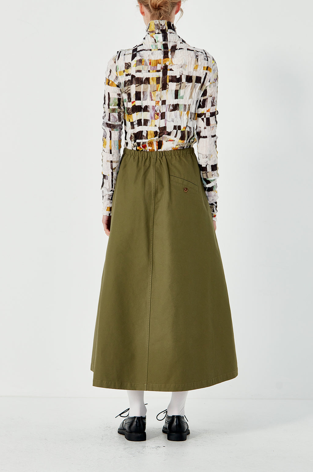 Crushed Long Sleeve Turtle Neck - White Multi