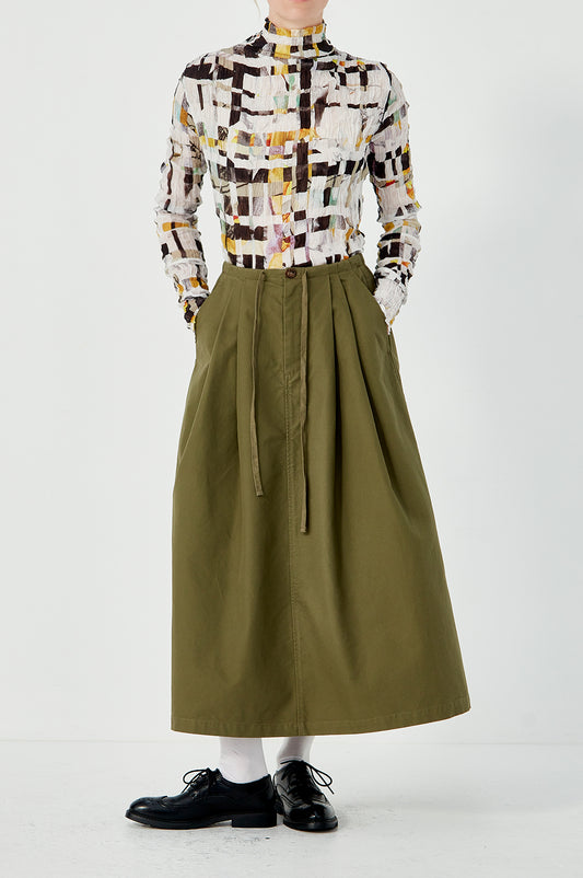 Crushed Long Sleeve Turtle Neck - White Multi