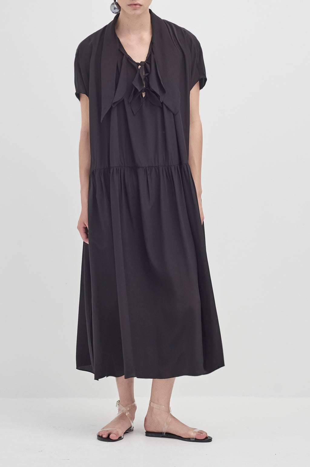 Drop Sleeve Painters Dress - Black