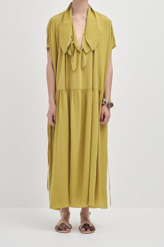 Drop Sleeve Painters Dress - Chartreuse