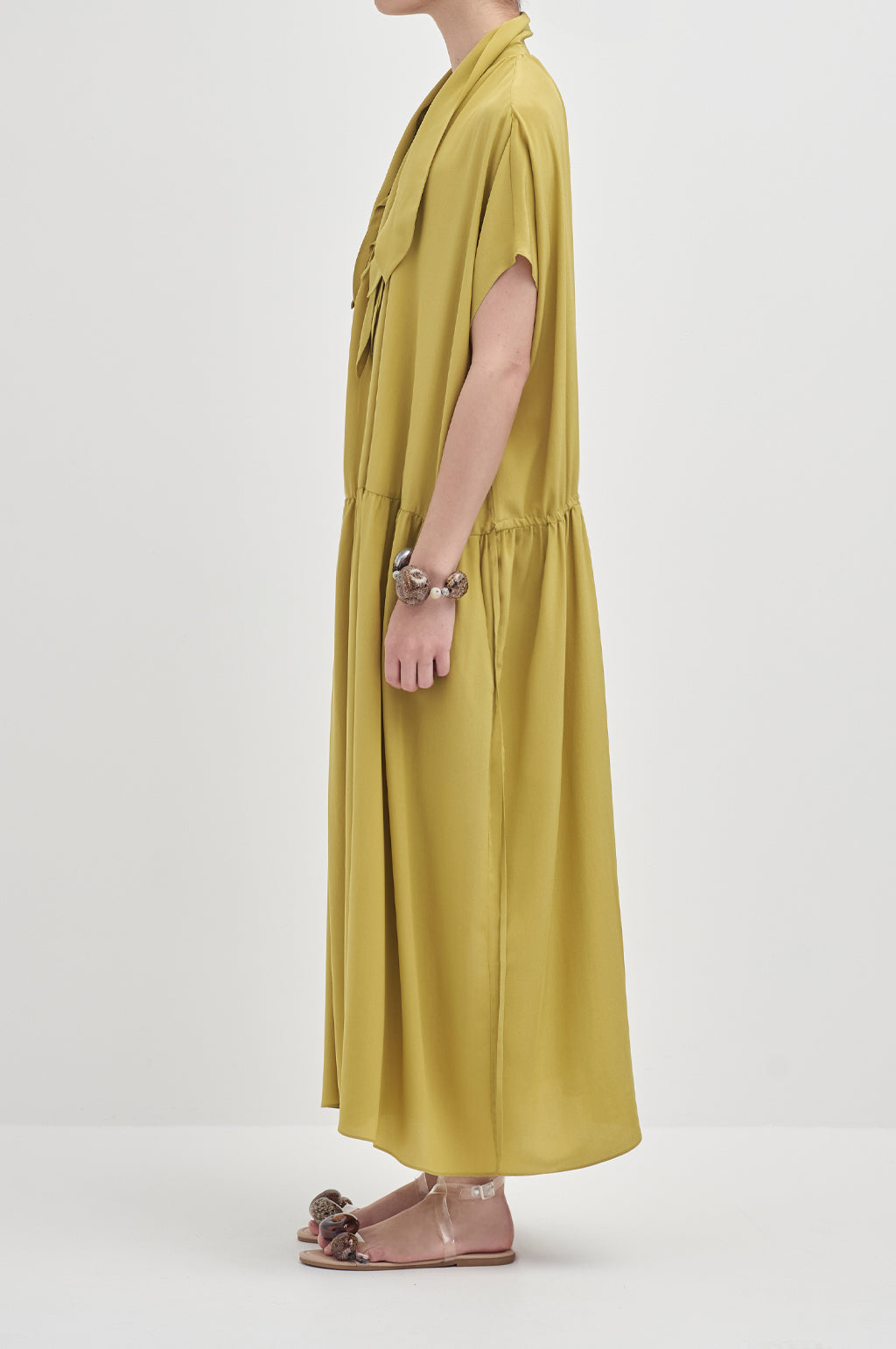 Drop Sleeve Painters Dress - Chartreuse