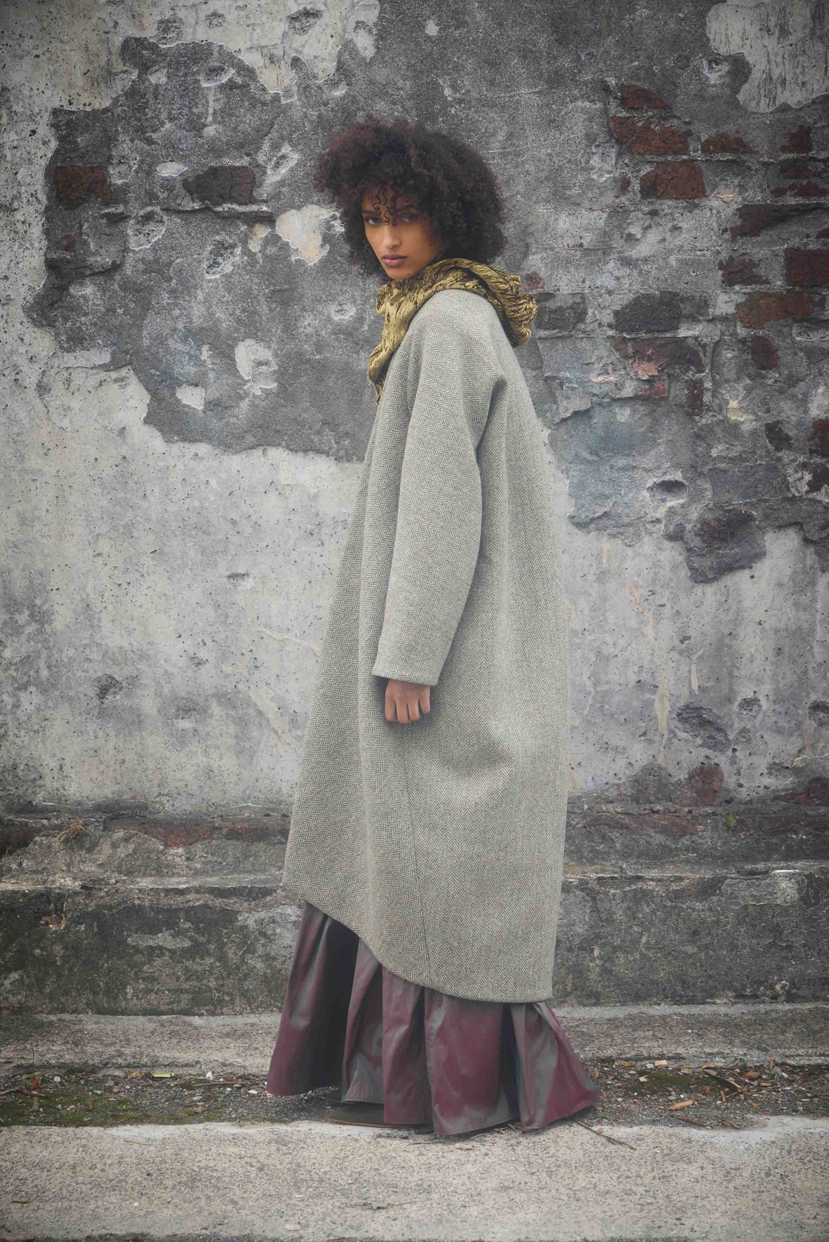 Draped Cocoon Coat - Lewisian Green