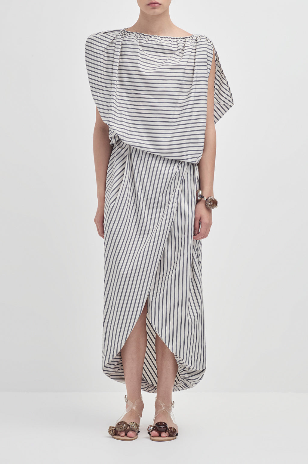 Draw Shoulder tulip dress