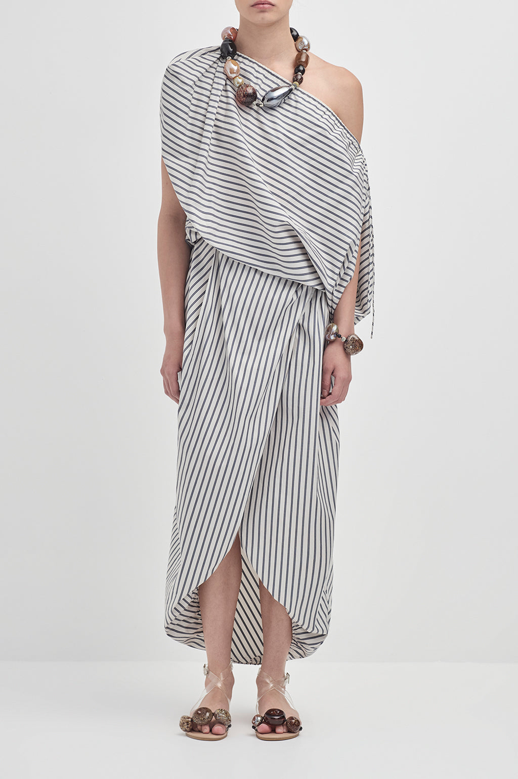 Draw Shoulder tulip dress