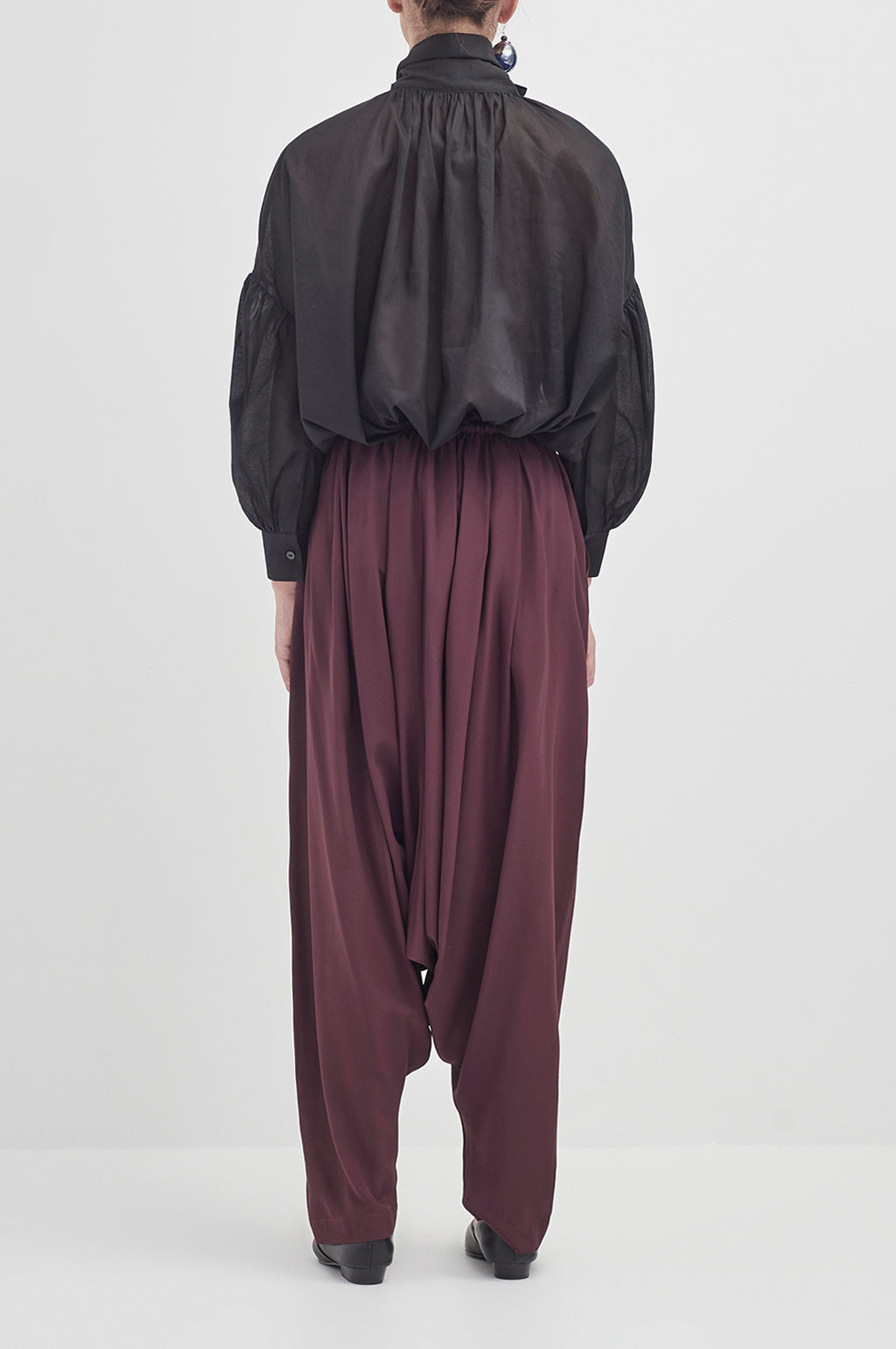 Silk Harem Trousers - Black Currant