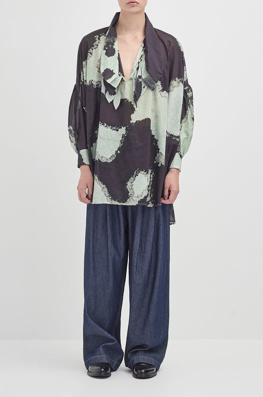 Multi tie painters shirt - Mint Kelp