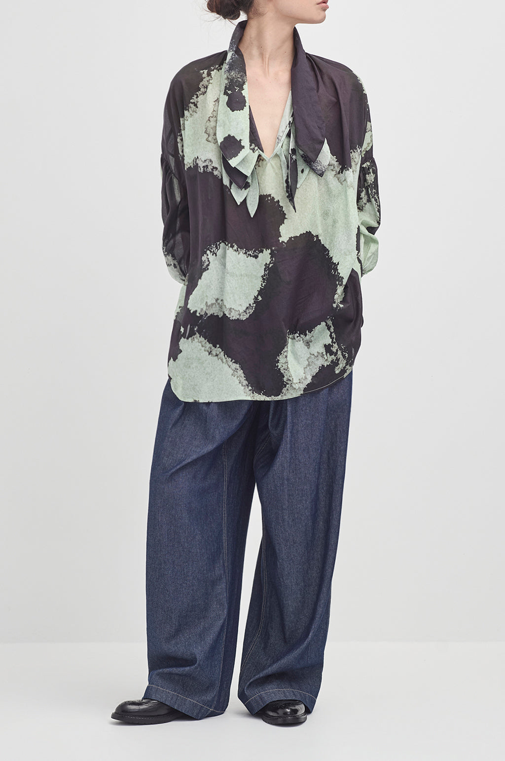 Multi tie painters shirt - Mint Kelp