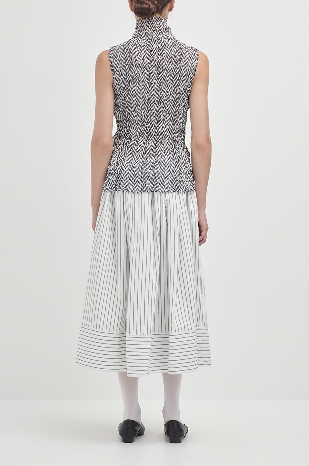 Stripe holiday skirt - Ivory Black