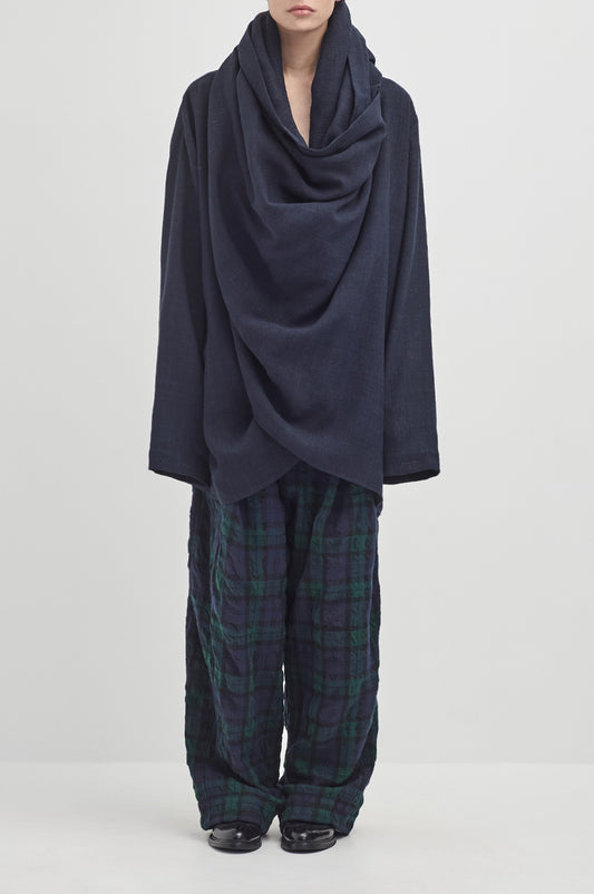 Flat Front Japanese Tartan Pant - Black Watch