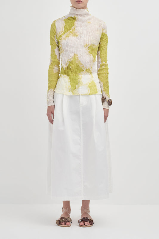 Crushed Long Sleeve Turtle Neck - Chartreuse sea foam