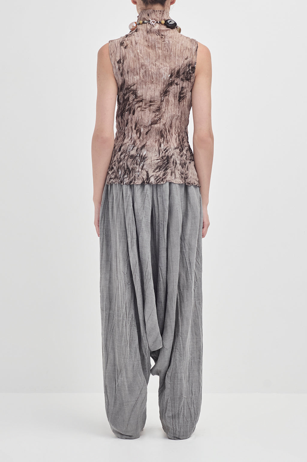 Crushed Sleeveless Turtle Neck - Sea Grass