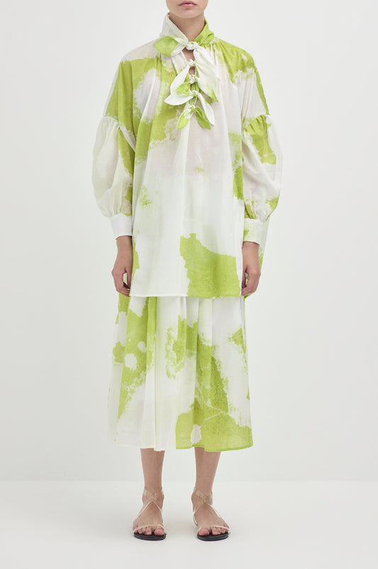 Multi tie painters shirt - Chartreuse sea foam