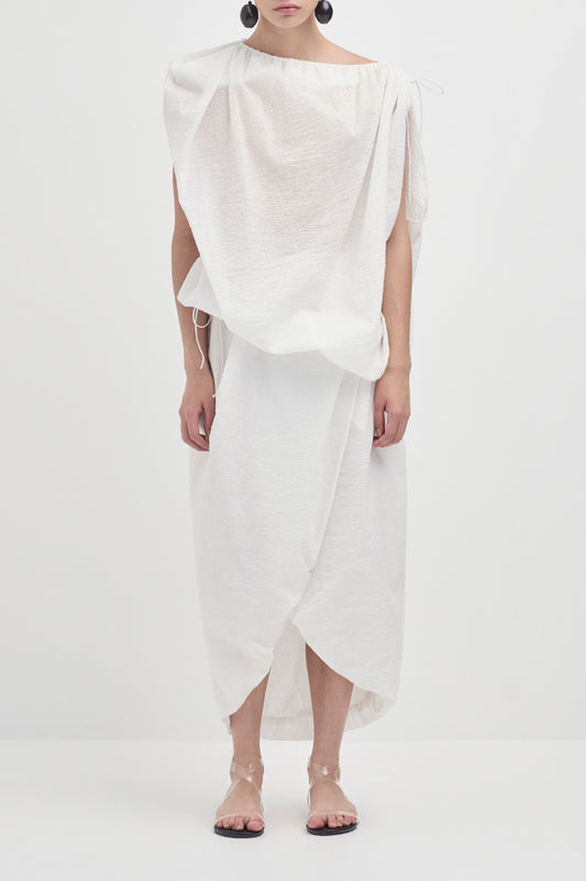 Draw shoulder drape top