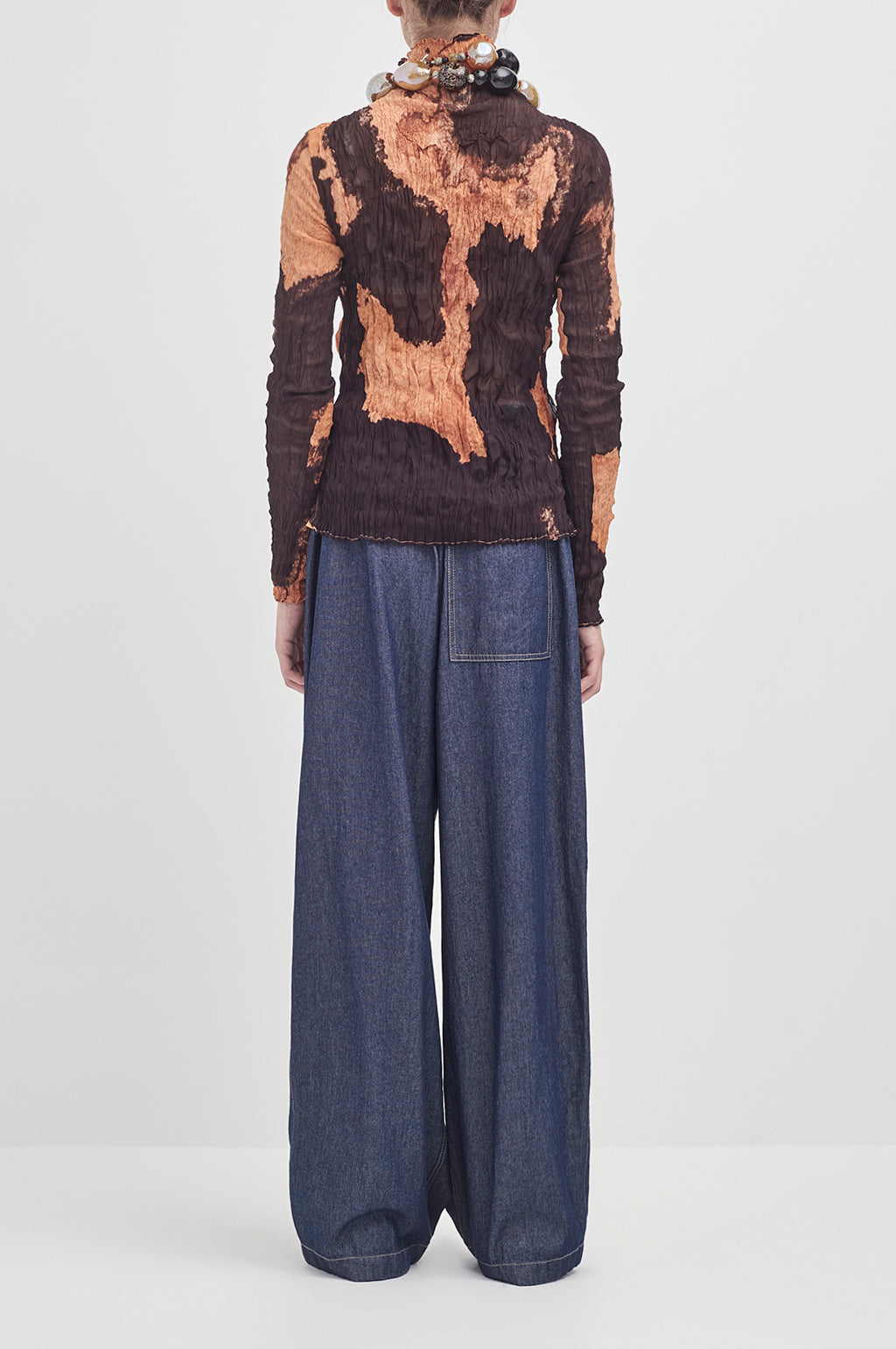 Crushed Long Sleeve Turtle Neck - Cocoa Orange