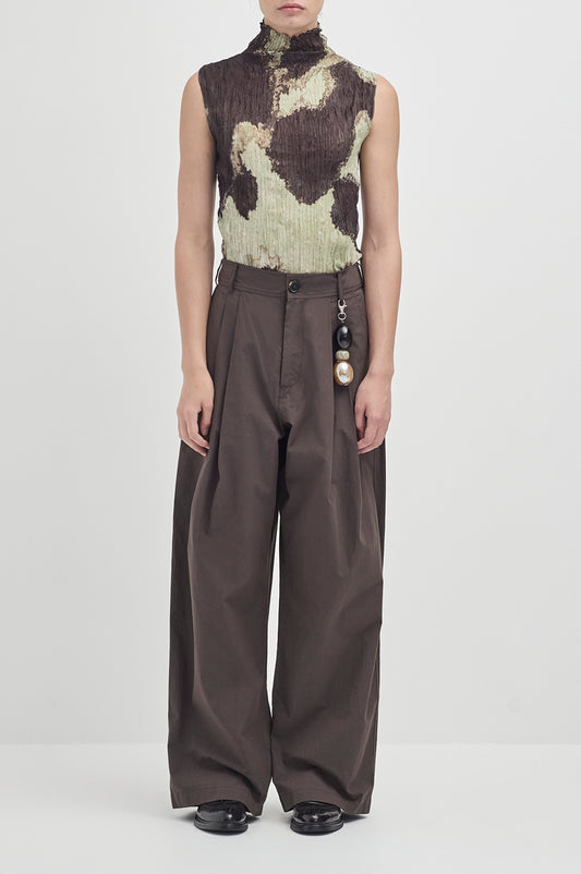 Crushed Sleeveless Turtle Neck - Mint Kelp