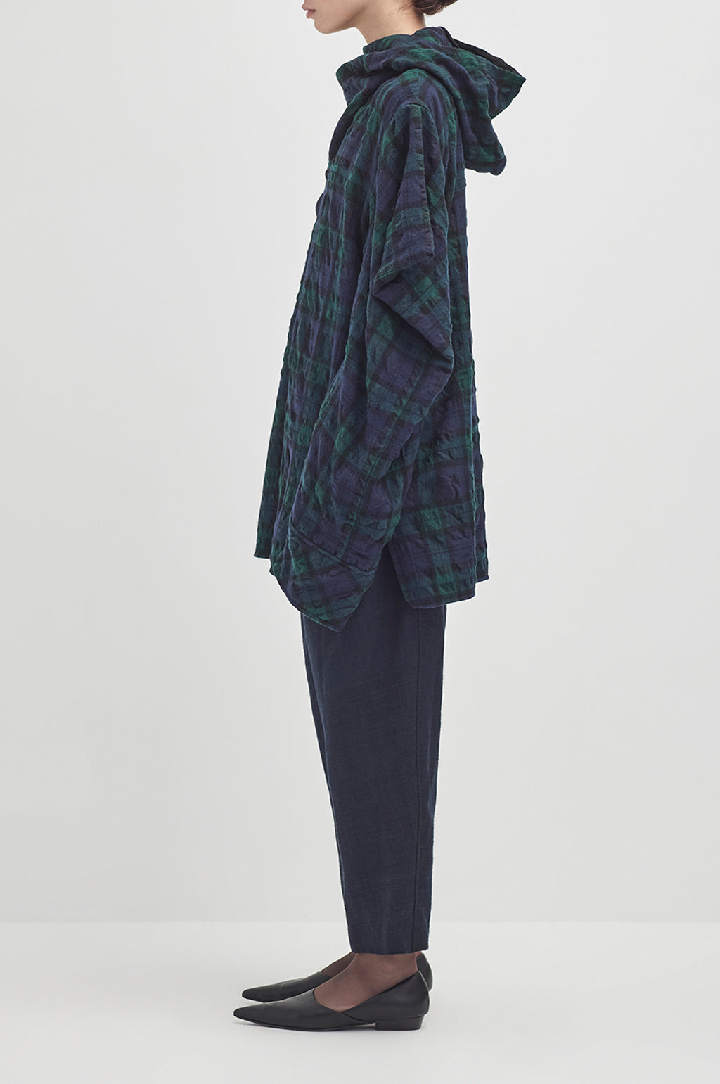 Oversized Hooded V Cowl - Black Watch