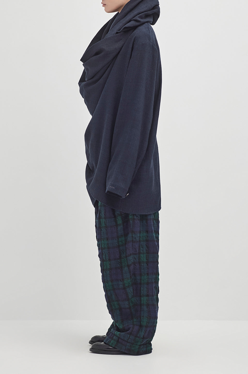 Flat Front Japanese Tartan Pant - Black Watch