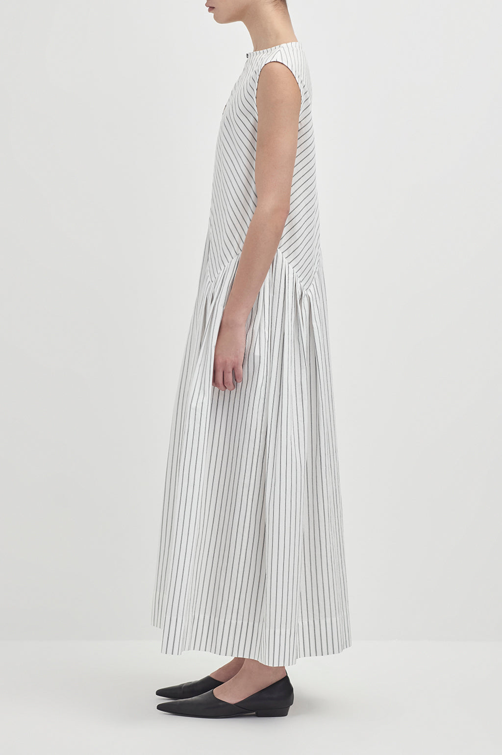 Chevron Stripe Dress - White / Black