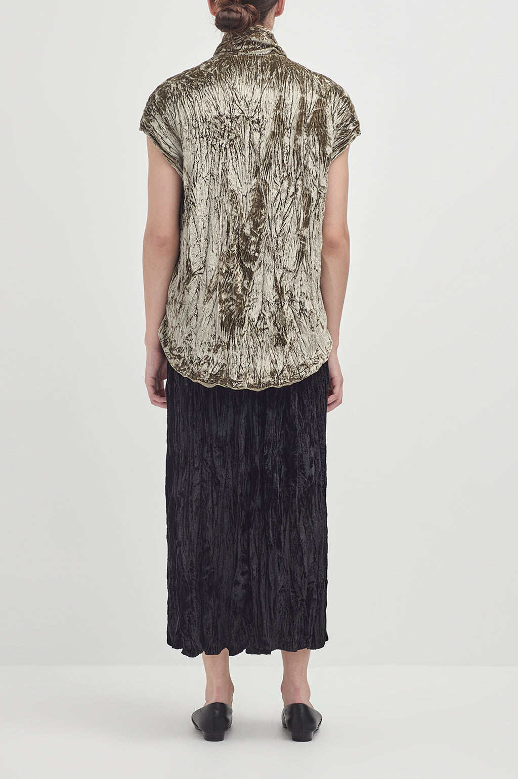 Crushed Velvet Skirt - Black