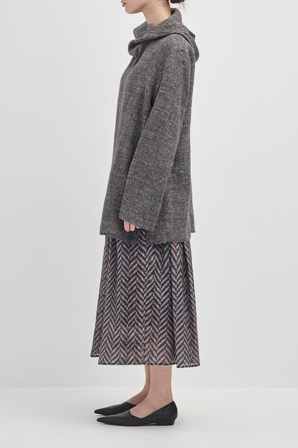 Oversized Hooded V Cowl - Peat