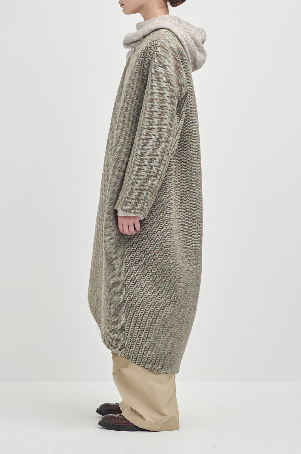 Draped Cocoon Coat - Lewisian Green