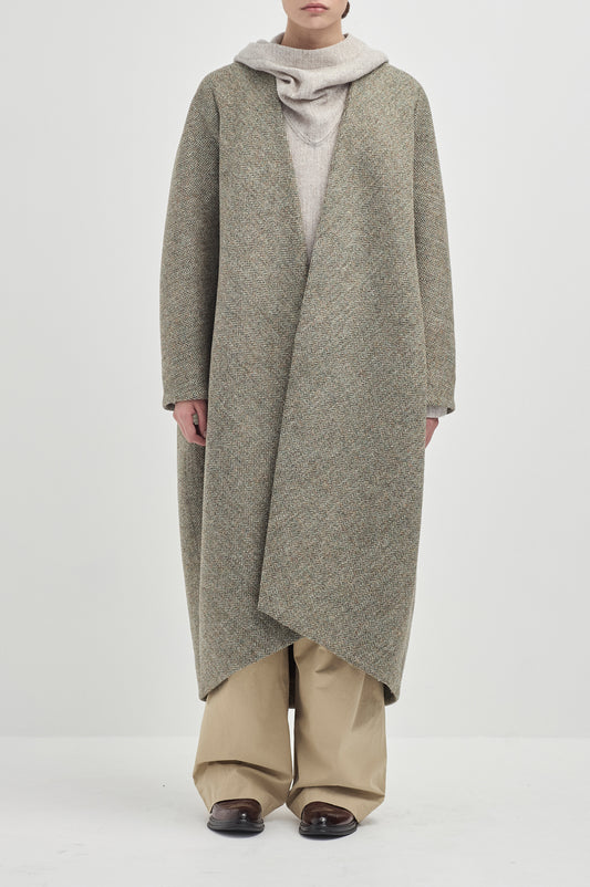 Draped Cocoon Coat - Lewisian Green
