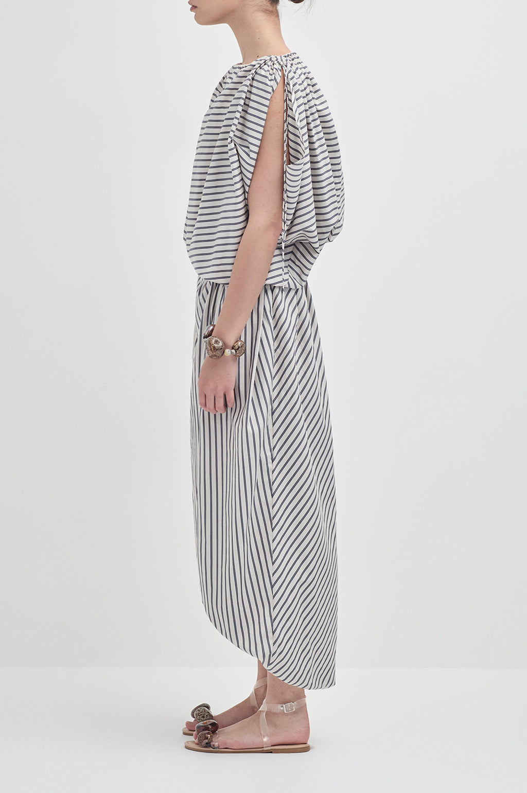 Draw Shoulder tulip dress