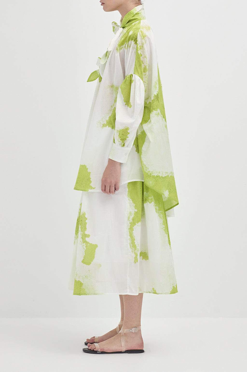 Multi tie painters shirt - Chartreuse sea foam