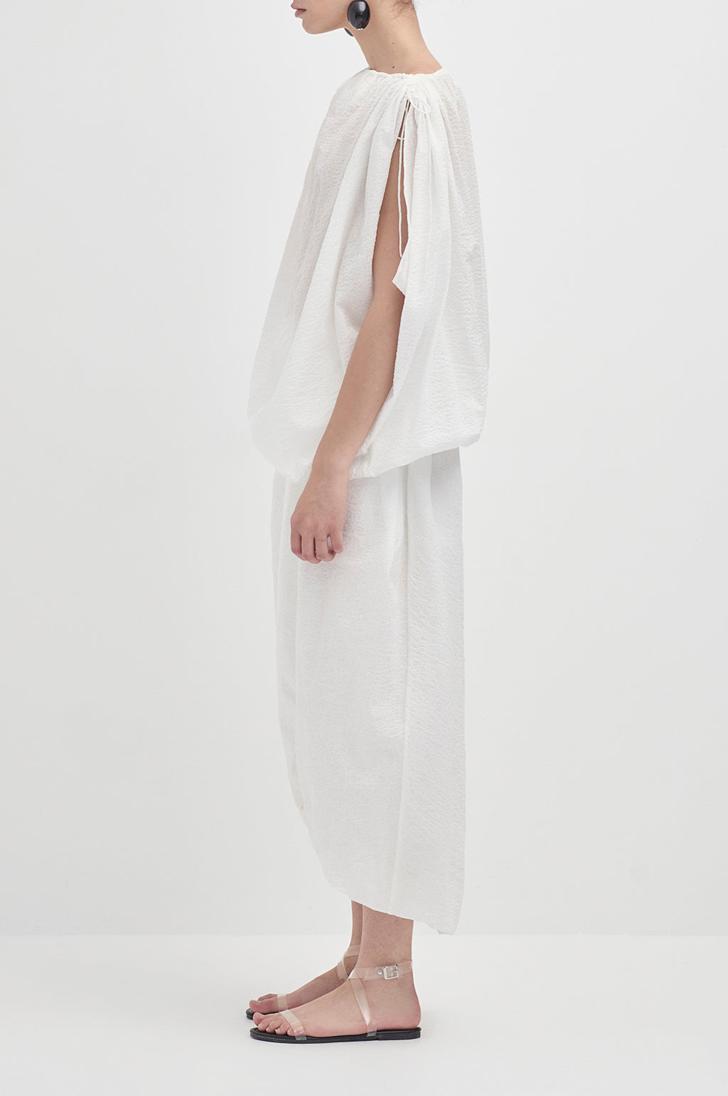 Draw shoulder drape top