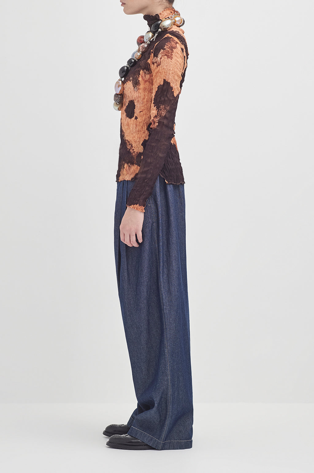 Crushed Long Sleeve Turtle Neck - Cocoa Orange