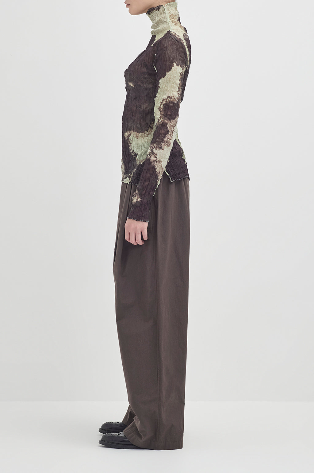 Crushed Long Sleeve Turtle Neck - Mint Kelp