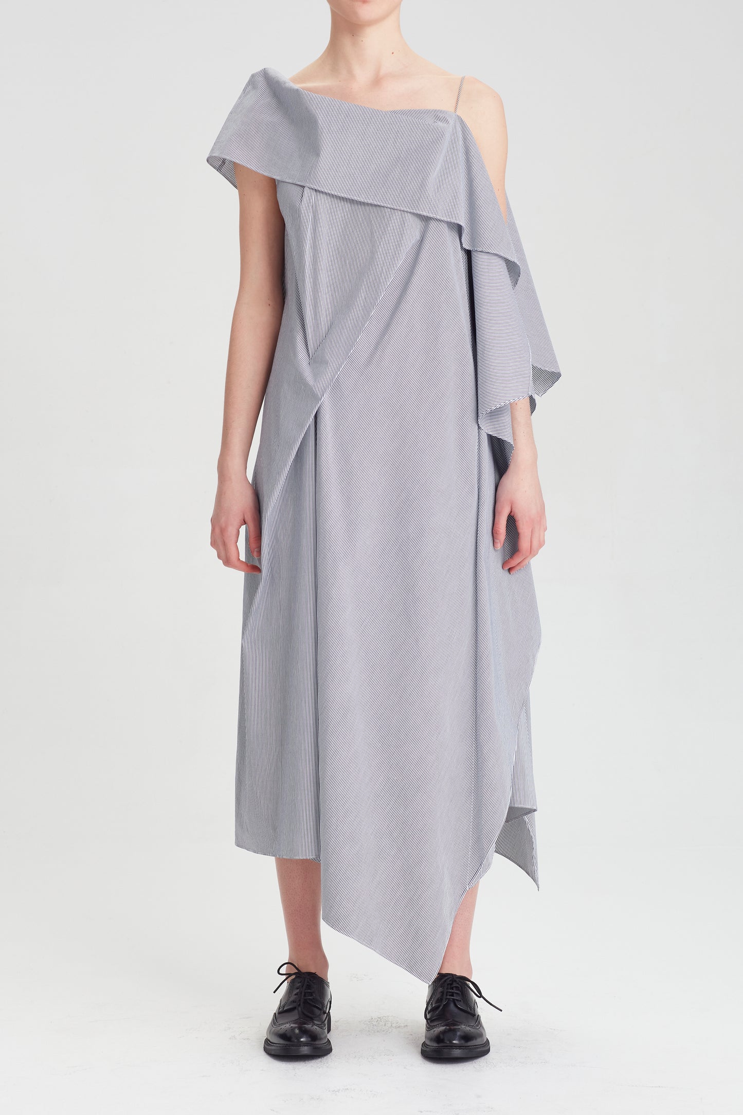 Origami Drape Dress- stripe