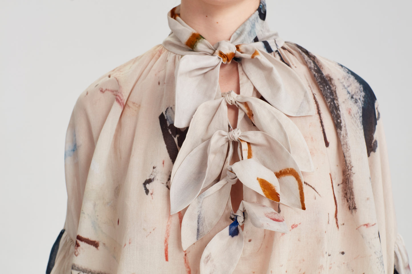 Multi Tie Painters Shirt - Beige Multi