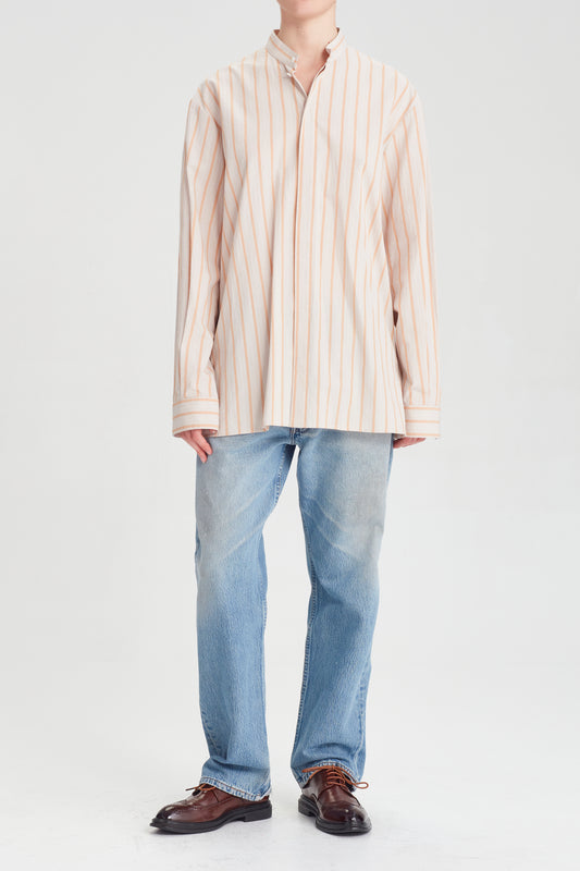 Grandpa shirt - Apricot stripe