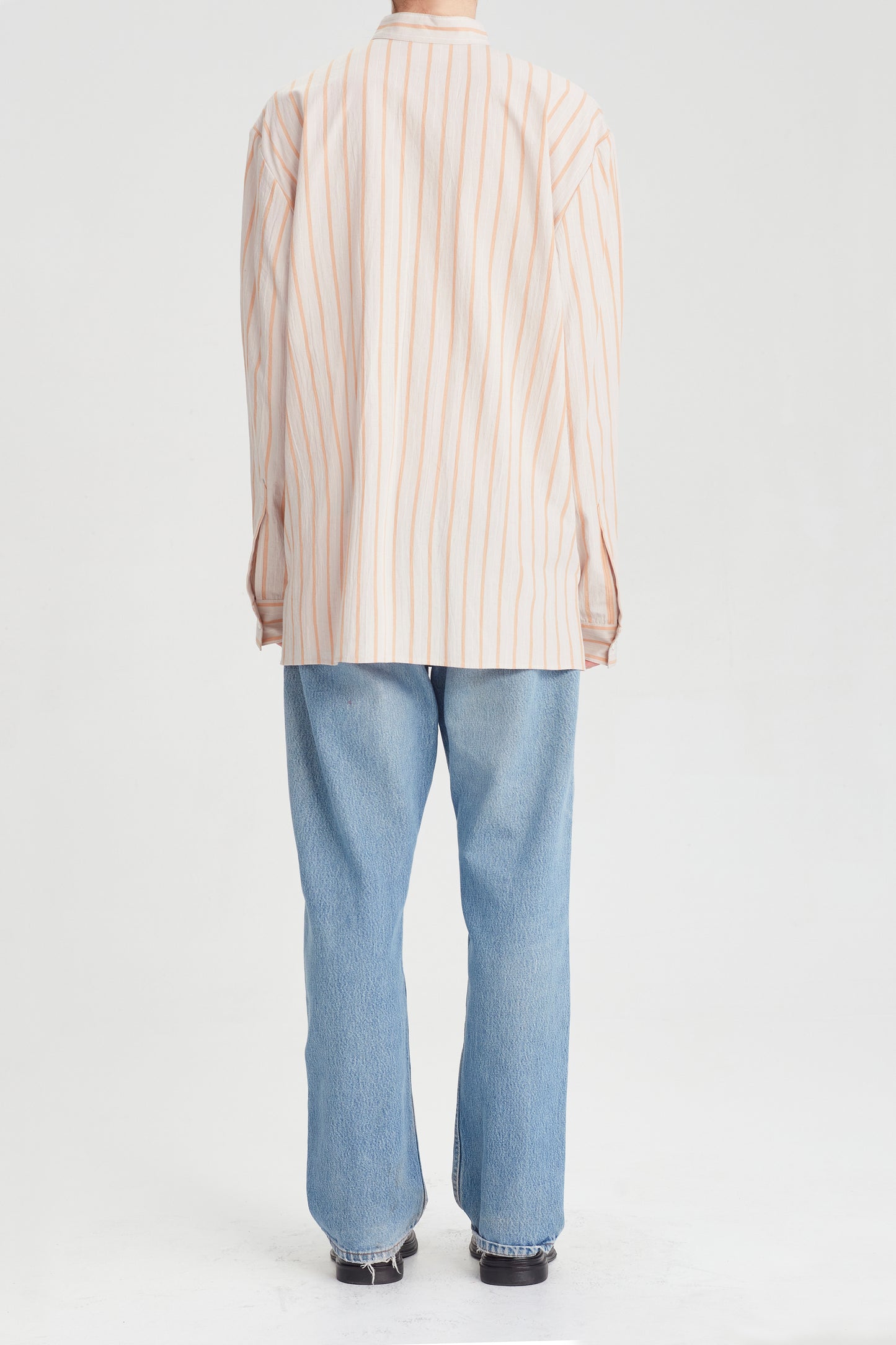 Grandpa shirt - Apricot stripe