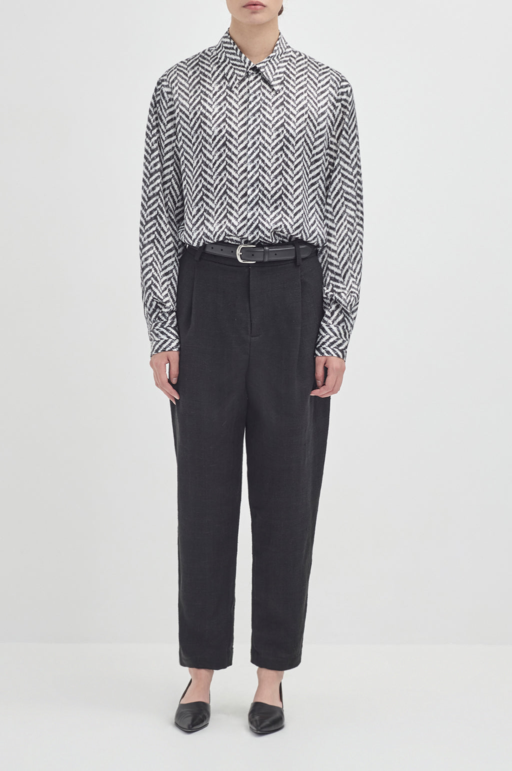 Classic Collar Shirt - Black White Mid